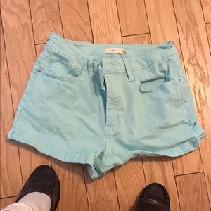 High Waist Aqua Shorts for Women